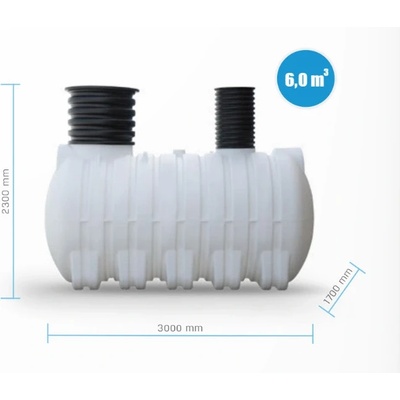 Swimer Podzemní nádrž na vodu WATER TANK Horizontal-Line PE Bílá 3 000 l