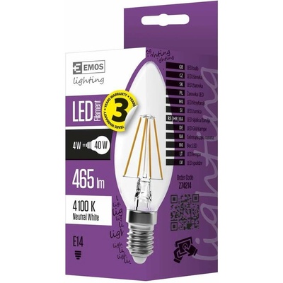 Emos filament candle 4W E14 neutrálna biela