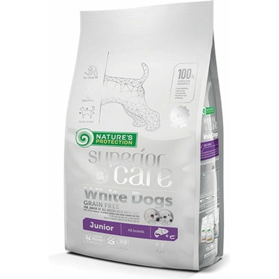 Nature's Protection NATURES PROTECTION Superior Care Без зърнени култури за бели кучета от всички породи 1, 5 кг