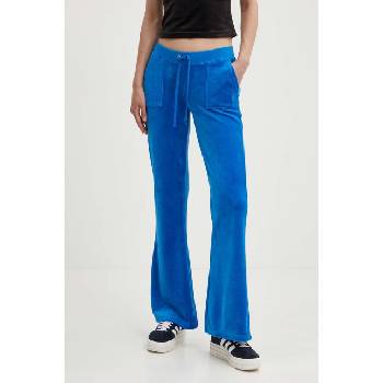 Juicy Couture Кадифен спортен панталон Juicy Couture CAISA LOW RISE PANT в синьо с изчистен дизайн JCSEBJ008 (JCSEBJ008.233)