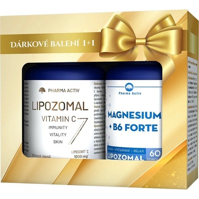 Pharma Activ Magnesium + B6 Forte lipozomal 60 kapsúl + Vitamín C 1000 mg lipozomal 60 kapsúl