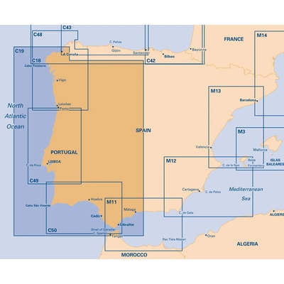 Námořní mapa Imray C19 Cabo Finisterre to Gibraltar Passage Chart IMC19