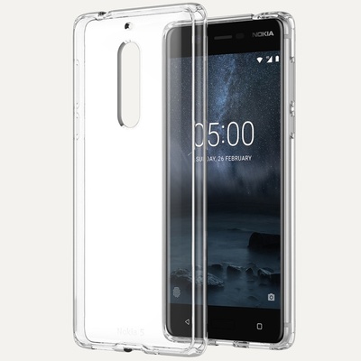 Nokia Хибриден кейс Nokia 5 CC-704, хибриден протектор, термополиуретанов, прозрачен (NOKIA 5 HYBR CRYST CASE CC-704)