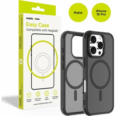 Mobile Origin puzdro Easy Hybrid MagSafe pre iPhone 16 Pro Matne čierna MO-HYBL-IP16P