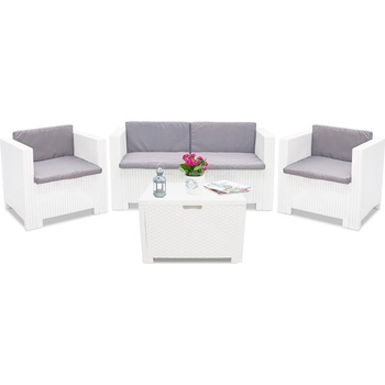 BICA Бели техноратанови мебели с диван Colorado Coffee Box 4 с ракла Bica (BC9017BLbox)