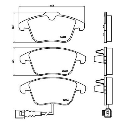 BREMBO Sada brzdových platničiek kotúčovej brzdy P85112
