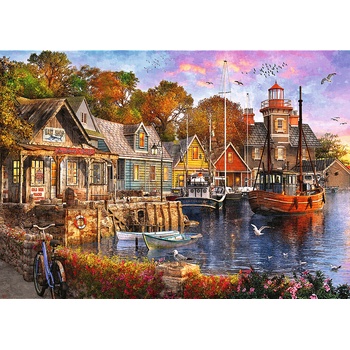 Image 1 of Trefl - Puzzle Premium Plus Tea Time: Seaside Harbour - 1 000 piese