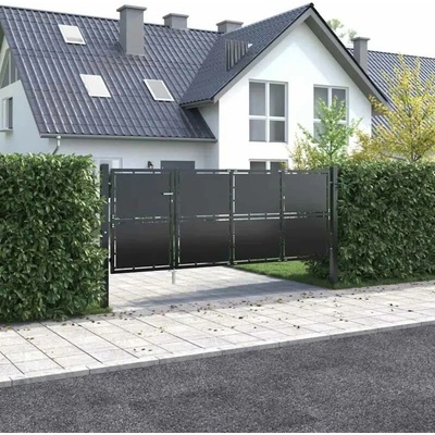 vidaXL Zahradní brána ocel 350 x 125 cm antracitová