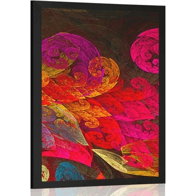 Plakát abstraktní pastelové listy - 20x30 white