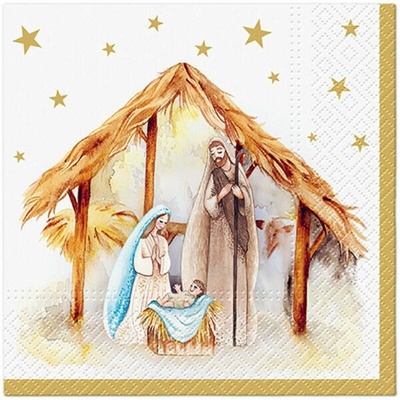 PAW SDL241400 Holy Family Blessing servítky 33x33cm 3V vianočné 20ks