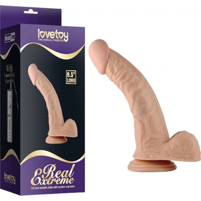 Lovetoy Real Extreme stojatá so semenníkmi G-bod dildo 21 cm prírodná