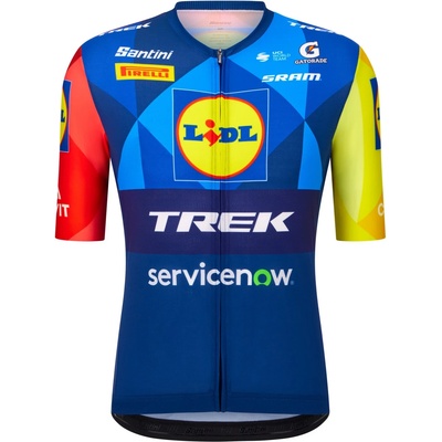 Santini Мъжка фланелка с къс ръкав за колоездене Santini Lidl Trek Jersey Cycling jersey - Print - размер 3XL (056-4375-0117)