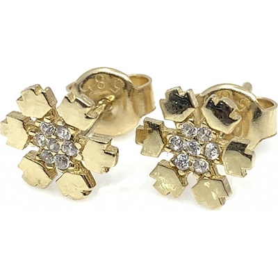 Jan Kos jewellery zlaté náušnices bílým kamenem 59634487