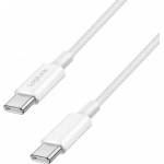 LogiLink USB 2.0 Type-C Cable C/M > C/M, Nylon, 60W white 1m