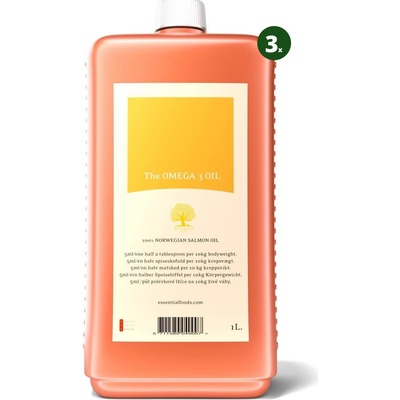 Essential Lososový olej Omega 3 Oil 3 x 1 l