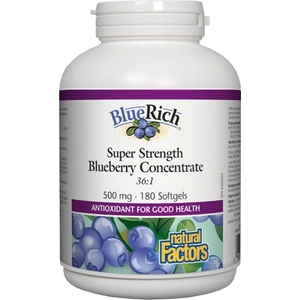 Natural Factors Super Strength Blueberry Concentrate 36: 1 500 mg [180 Гел капсули]