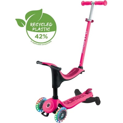 Globber Детска тротинетка 4в1 globber go up sporty lights 360 - розова