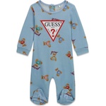 Guess Бебешки гащеризон с мечета Guess Bear - Син меланж