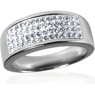 BM Jewellery Dámský prsten s krystaly z chirurgické oceli S41090
