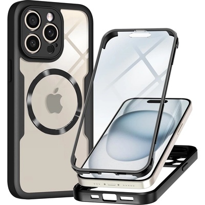 Techsuit Калъф за iPhone 14 Pro Max + калъф - ColorVerse 360 MagSafe MagSafe Series - черен
