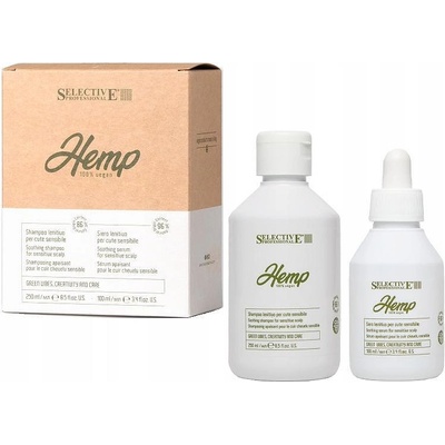 Selective Professional Комплект за чувствителен, сърбящ и раздразнен скалп Selective Hemp Lenitive Shampoo + Serum