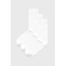 MEN-A 3 PACK vysokých bambusových ponožiek biela