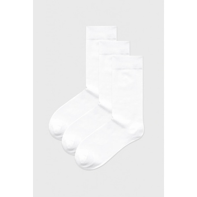 MEN-A 3 PACK vysokých bambusových ponožiek biela