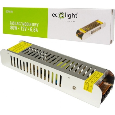 Modulárny napájací zdroj pre LED pásky 80W 12V 6,6A IP20 SLIM Ecolight