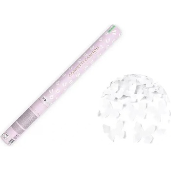 Vystreľovacie konfety bieli motýle 60 cm