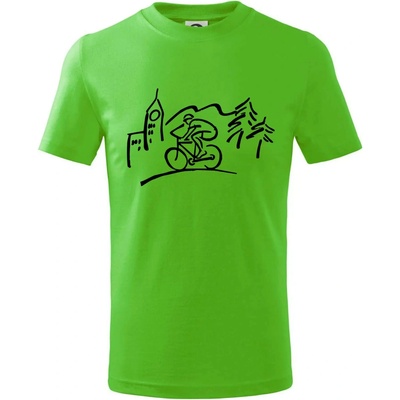 Cyklista na výlete tričko detské Apple Green