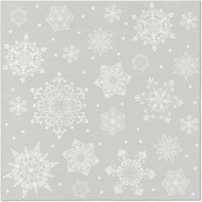PAW servítky Airland Snowflakes silver 40x40cm