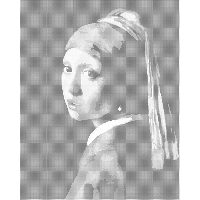 ZUTY Bodkovanie - DIEVČA S PERLOU (J. VERMEER) Rámovanie: vypnuté plátno na rám, Rozmer: 40x50 cm
