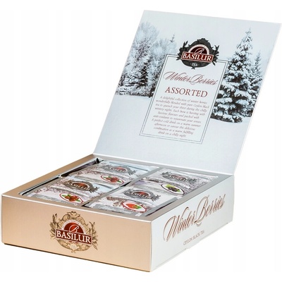 Basilur WINTER BERRIES ASSORTED sada 4 příchutí BRUSINKY RYBÍZ 40 x 2 g