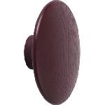 Muuto Кука за стена Dots Wood 13 см бургундско-червена (03272)