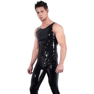 Гащеризон от латекс, бляскав и с цип, размер XL - LateX Jumpsuit (29103061731)