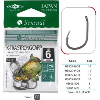 MIKADO HOOK SENSUAL X-TRA STRONG CARP DB vel.14 10 ks