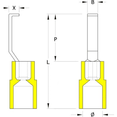 Weidmüller 1312470000 závesné káblové oko tvar háčika 4 mm² 6 mm² čiastočne izolované žltá 100 ks Package