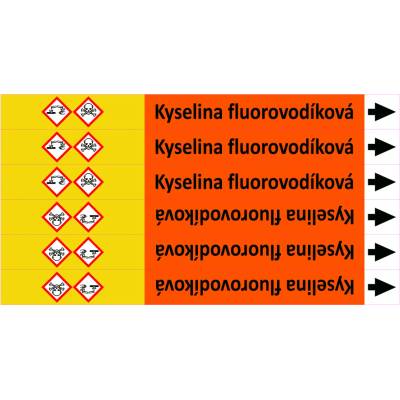 Grafiko | Kyselina fluorovodíková - dle ISO 20560 - Materiál fólie s ochrannou laminací, Rozměr aršík 6 ks 26x296 mm