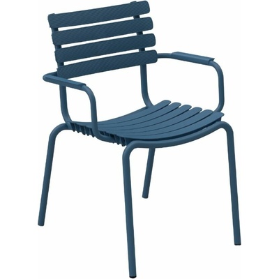 HOUE ReClips s područkami Modrá plastová zahradní židle