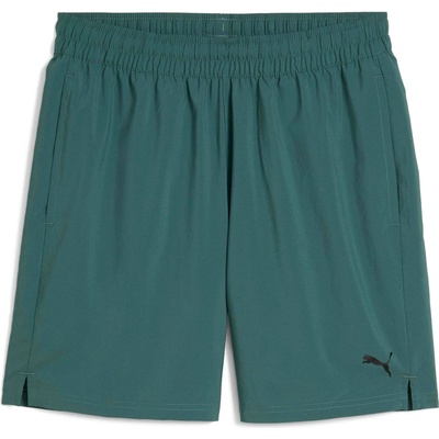 Puma M TAD ESSENTIALS 7 WOVEN SHORT Tmavo zelená Čierna