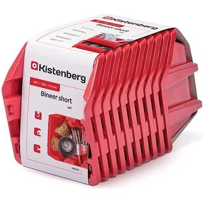 Kistenberg Set úložných boxů 10ks BINEER SHORT SET 288x158x187 červený