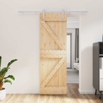 vidaXL Преплъзваща се врата Естествено и бяло 70 x 210 cm (3444929)