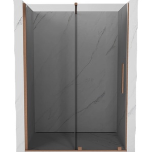Mexen Velar плъзгащи се душ врати 160 см, графит, четкована мед - 871-160-000-41-65 (871-160-000-41-65)