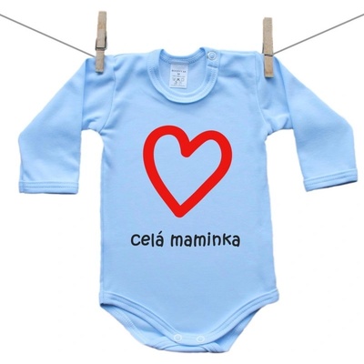 Boodyy Modré body s dlouhým rukávem Celá maminka