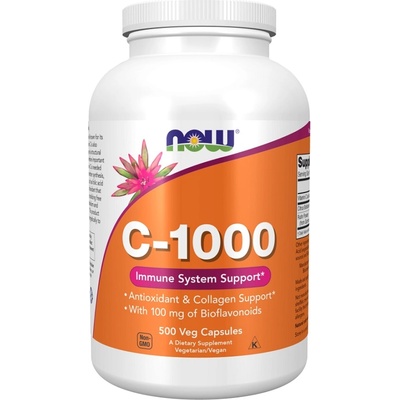 NOW NOW Vitamin C-1000 with 100mg Bioflavonids, 500 Veg Capsules