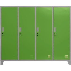  Метален шкаф Carmen CR-1604-4 JZ - сив / зелен
