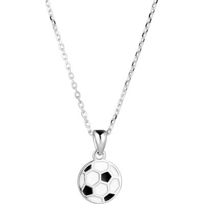 Evolution Group Stříbrný náhrdelník s přívěskem fotbalový míč 62034