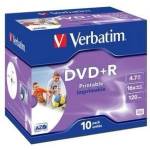 Verbatim DVD+R(10-Pack)Printable/Jewel/16x/4.7GB (43508)
