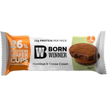 Born Winner Protein Wafer Cups | No Added Sugar [50 грама] Лешник с какаов крем