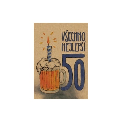 Přáníčko BeBechy - recyklovaný papír - 50 Pivo